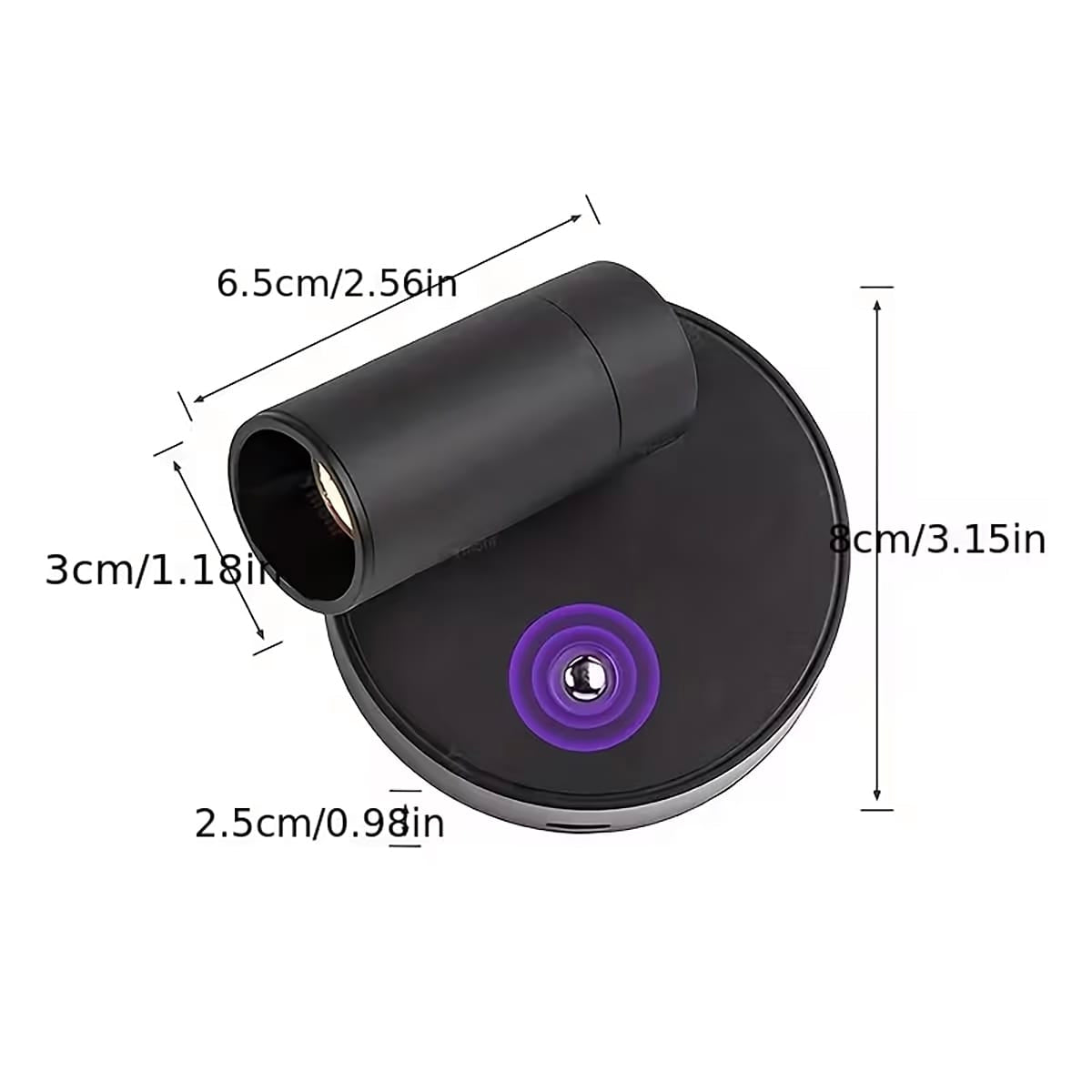 Schwarzes LED Spot-Light mit ihren Massen