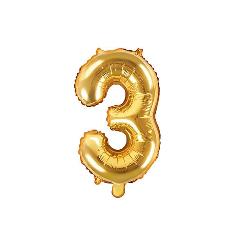 Goldener "3" Ballon