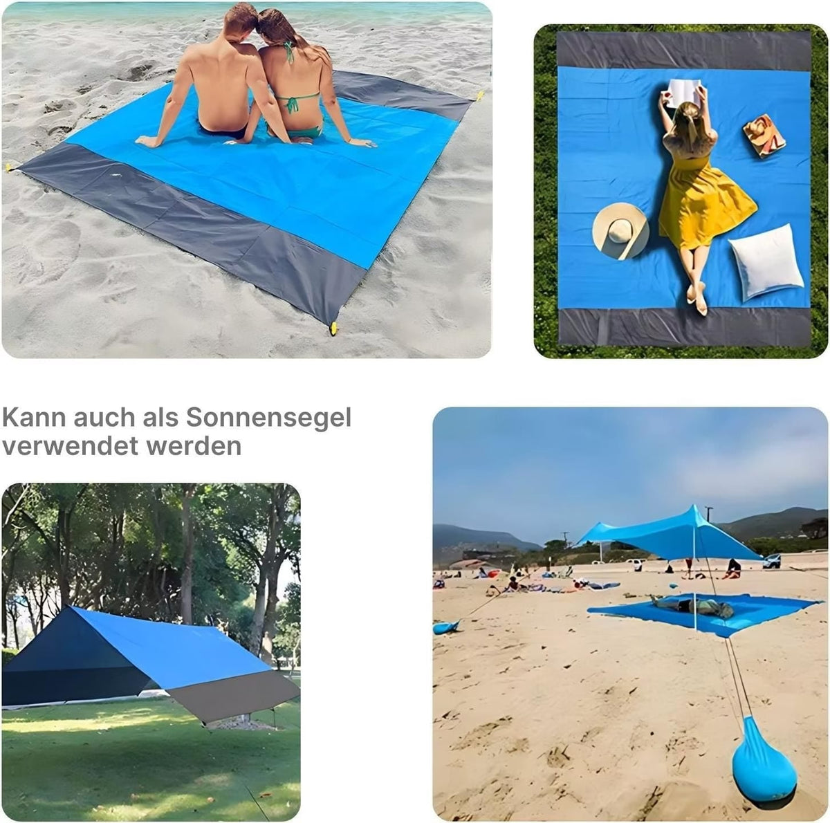 Outdoor-Picknickdecke, wasserabweisend & sandfrei, 200 x 210 cm – Ansicht 4