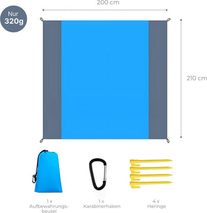 Outdoor-Picknickdecke, wasserabweisend & sandfrei, 200 x 210 cm – Ansicht 6