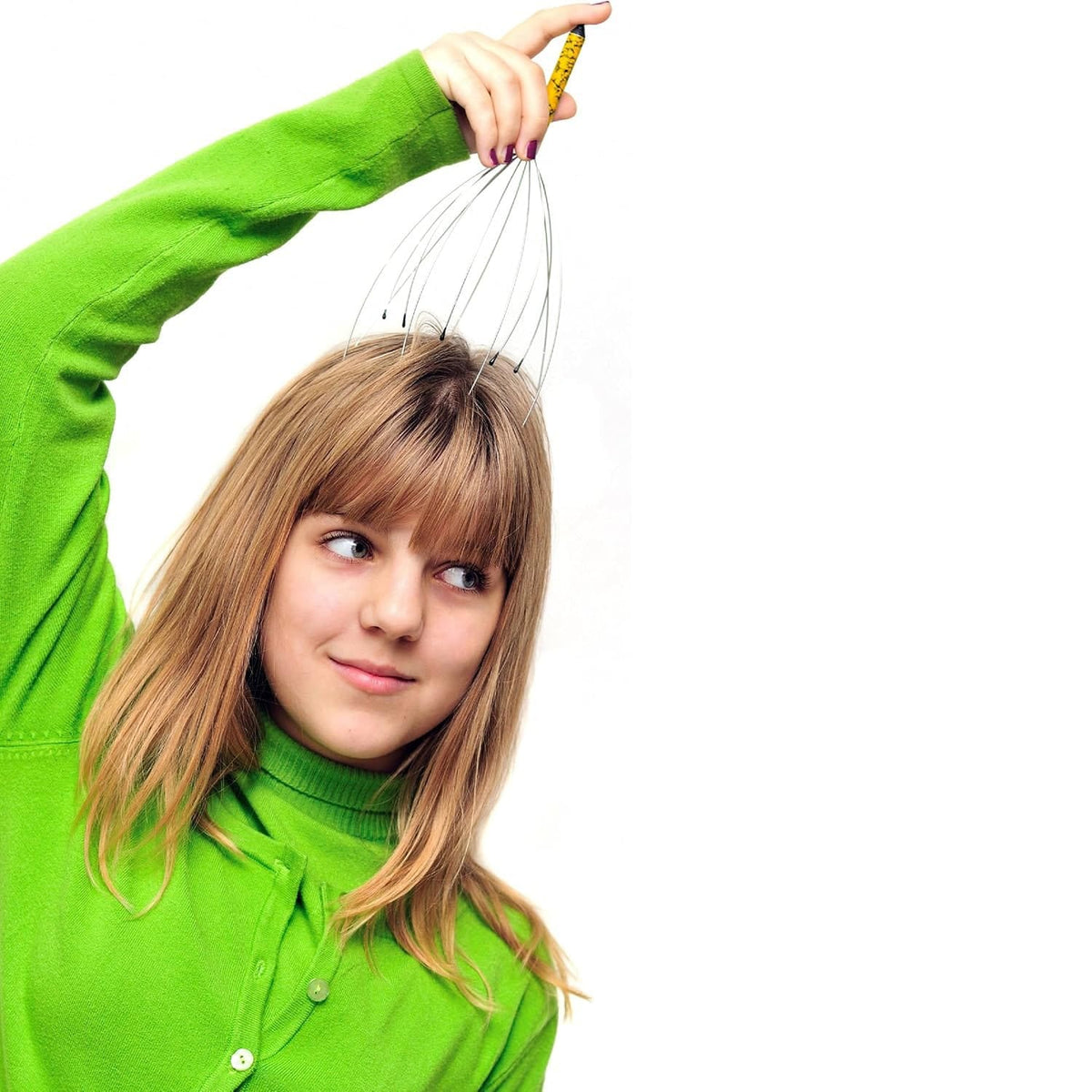 Kopfhaut-Massagegerät "Head Spider" – manuelle Kopfmassage mit 12 flexiblen Metallfingern