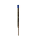 Silberne Ersatzmine mit schwarzer Aufschrift und blauer Tinte