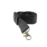 Schwarzes, trennbares Schlüsselband mit silbernem Karabiner
