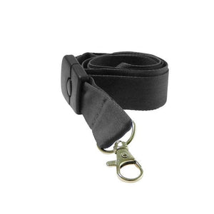 Schwarzes, trennbares Schlüsselband mit silbernem Karabiner