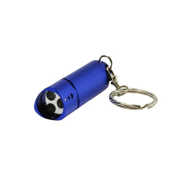 Blaue Schlüsselanhänger-Taschenlampe von vorne