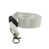 Weisses, trennbares Schlüsselband mit silbernem Karabiner