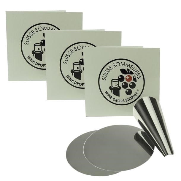 Silberne Wein Drop-Stoppers mit Papierverpackung