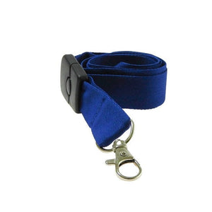 Blaues, trennbares Schlüsselband mit silbernem Karabiner