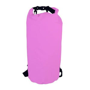 Pinke Trockentasche mit Schwarzem Verschluss und schwarzem Schultergurt