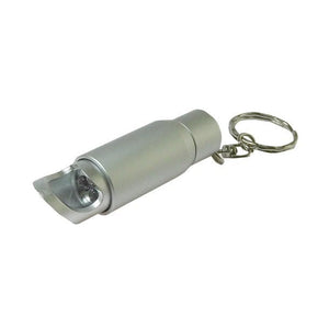 Silberne Schlüsselanhänger-Taschenlampe von der Seite
