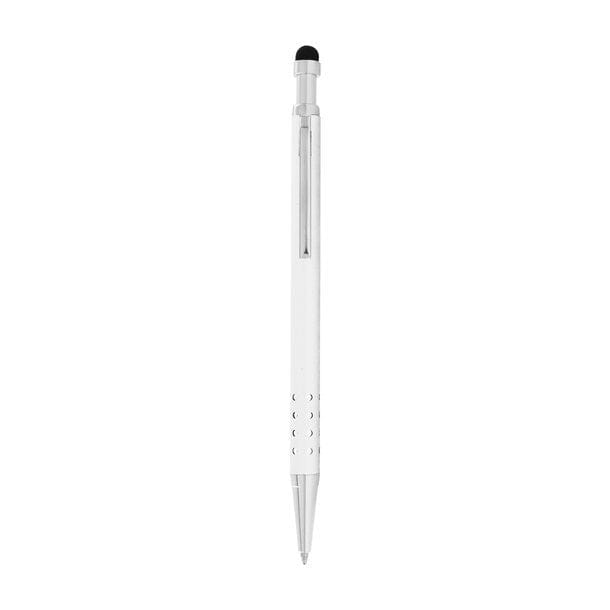Weisser Kugelschreiber mit silbernen Details