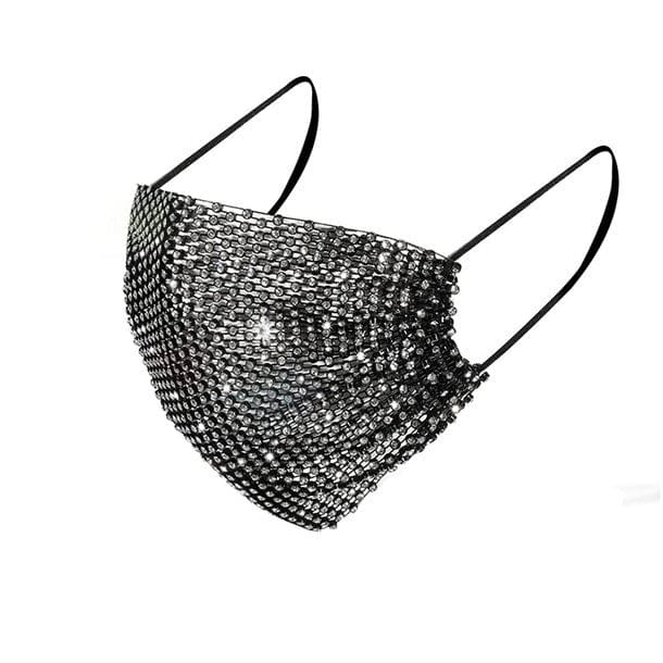 Schwarze, glitzernde Gesichtsmaske