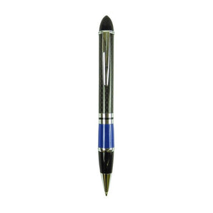 Moderner Carbon-Kugelschreiber mit blauen Details