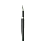 Eleganter, schwarzer Stift mit dem Deckel ab und silbernen Details