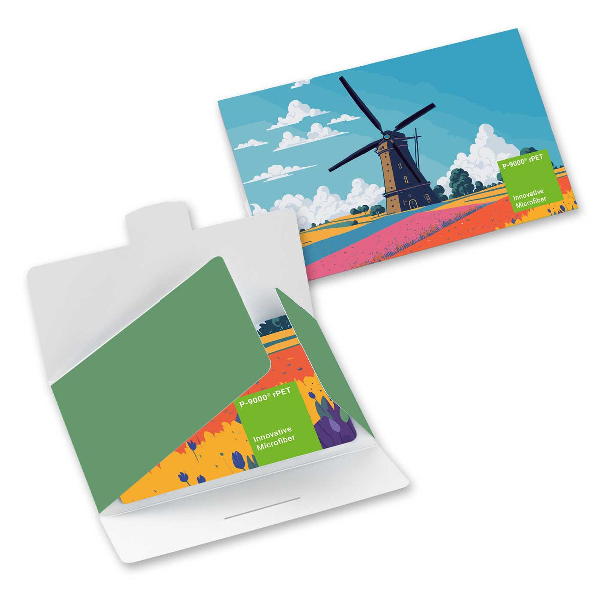 POLYCLEAN Chiffon d'écran rPET 21x15 cm dans un étui en papier, Forfait tout compris