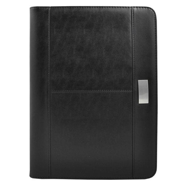 Schwarzer, geschlossener Lederfolder