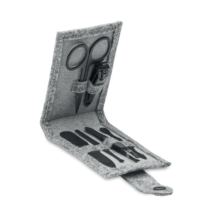 Trousse de manucure en feutre RPET
