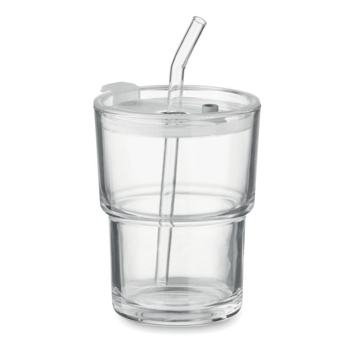 Gobelet en verre avec paille 400ml