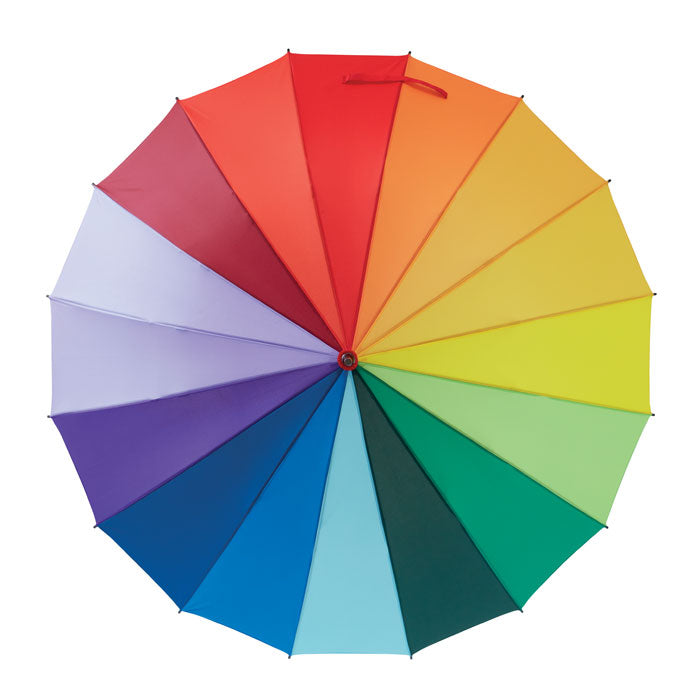 Rainbow-colored umbrella