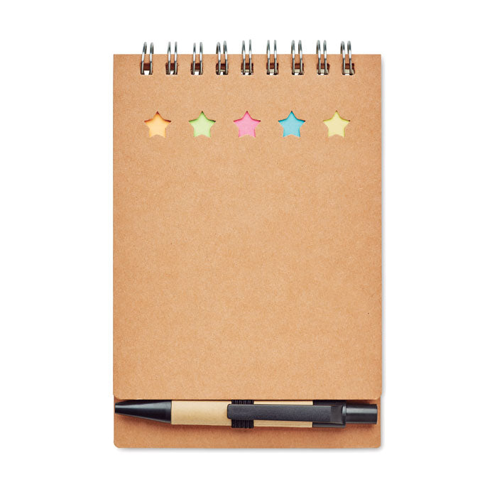 Notebook with sticky notes