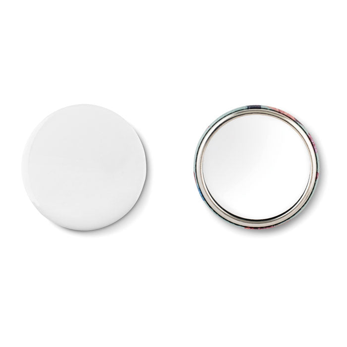 Badge with makeup mirror