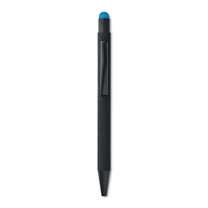 Push-button ballpoint pen with stylus