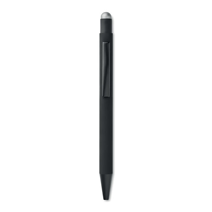 Push-button ballpoint pen with stylus