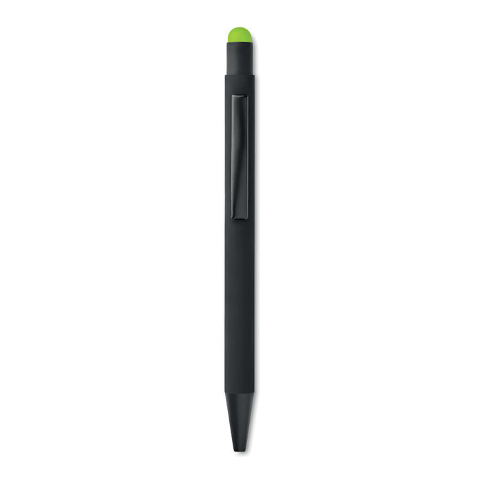 Push-button ballpoint pen with stylus