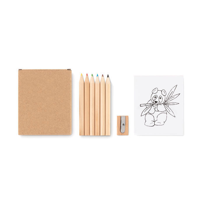 Coloring set with colored pencils